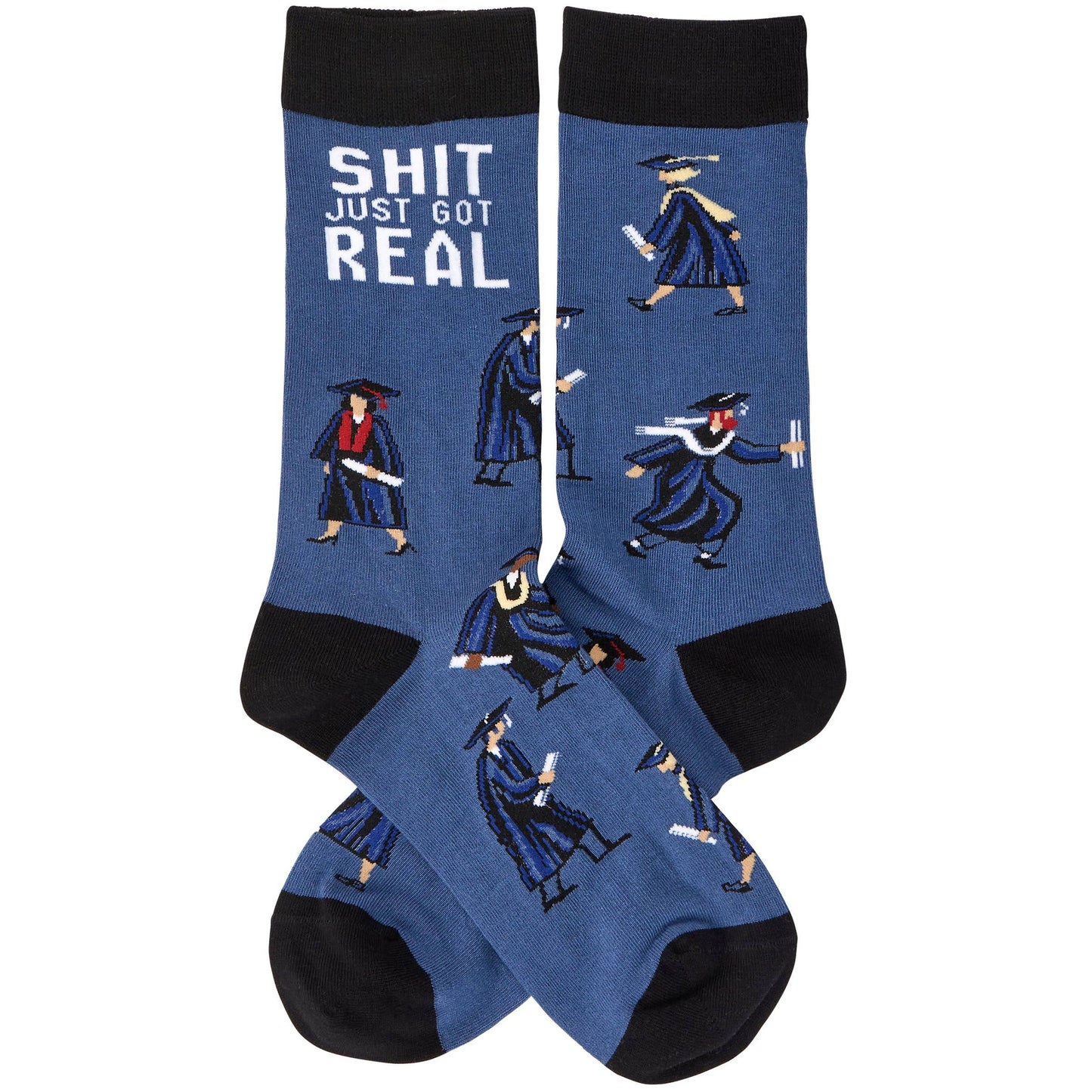 Just Got Real Graduation Socks