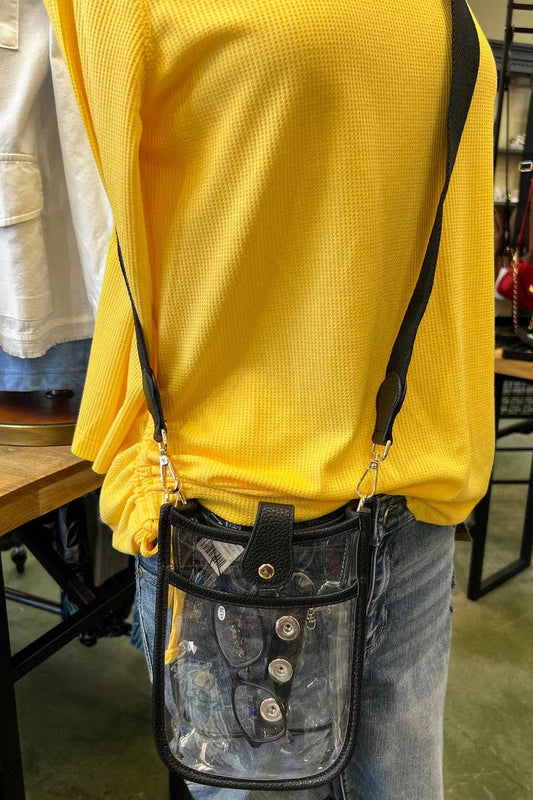 Navy Blue Game Day Mini Clear Crossbody Bag