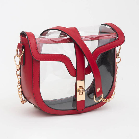 Clear Transparent Saddle Bag
: Red