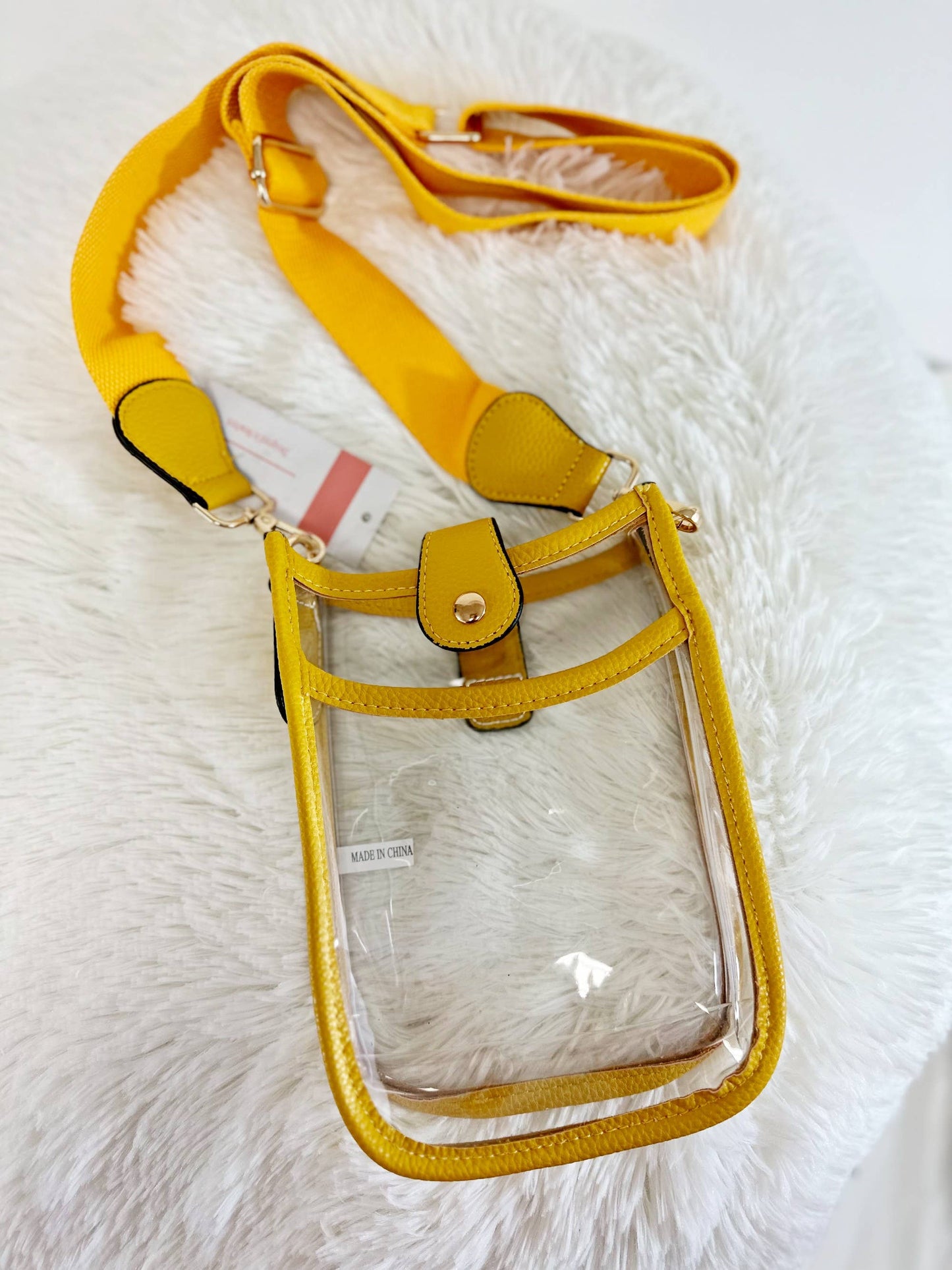 Mustard Game Day Mini Clear Crossbody Bag