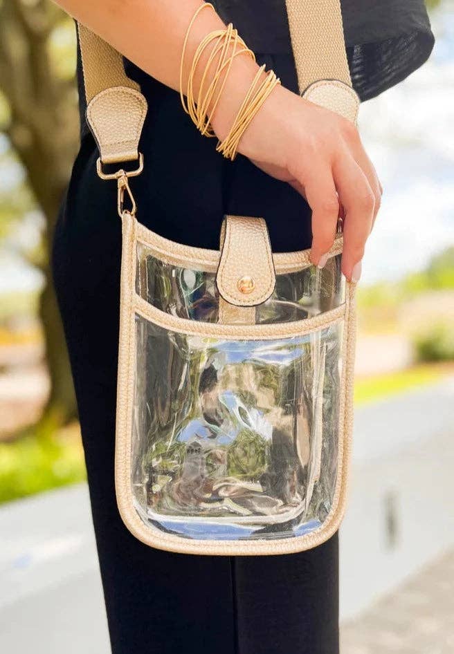 Mustard Game Day Mini Clear Crossbody Bag