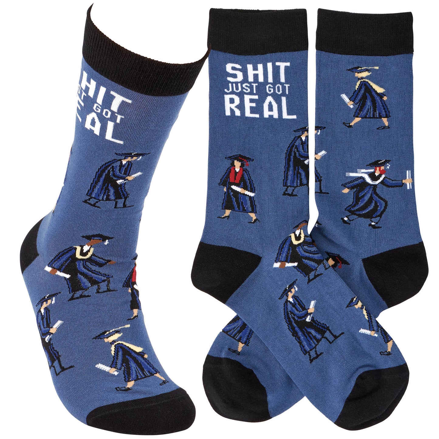 Just Got Real Graduation Socks