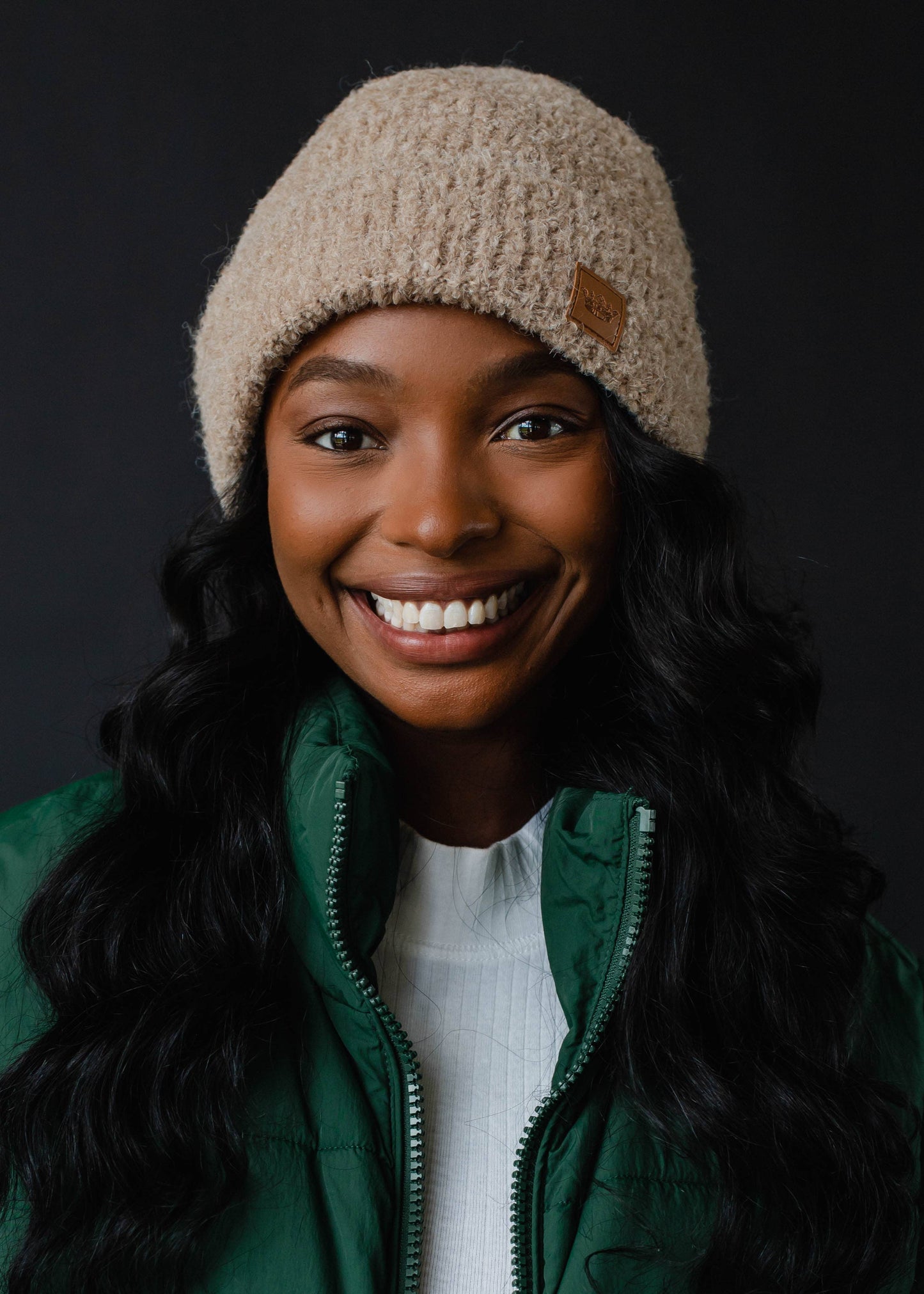 Tan Knit Winter Beanie