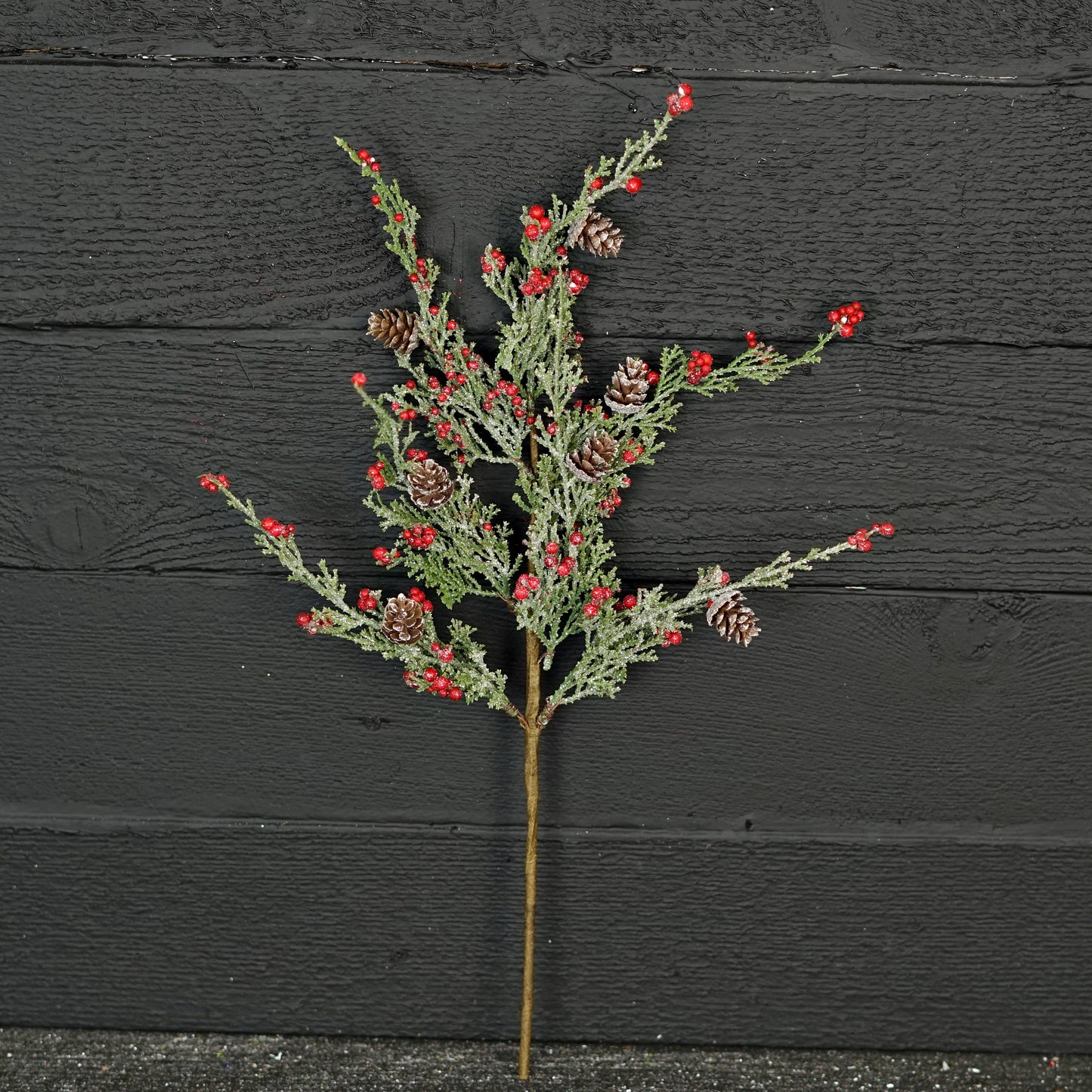 22 Inch Spray-Icy Sparkle Cypress Pine with Pepperberry