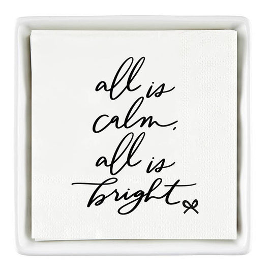 All is Bright Ceramic Napkin Tray + Napkins