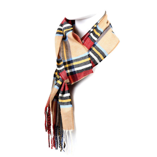 Acrylic Cashmere Feels Winter Scarf:  Camel & Ruby