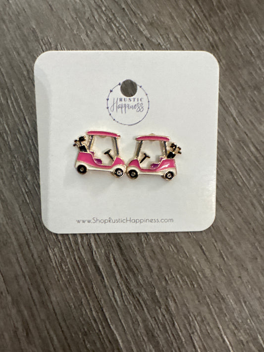 Golf Cart Stud Earrings
