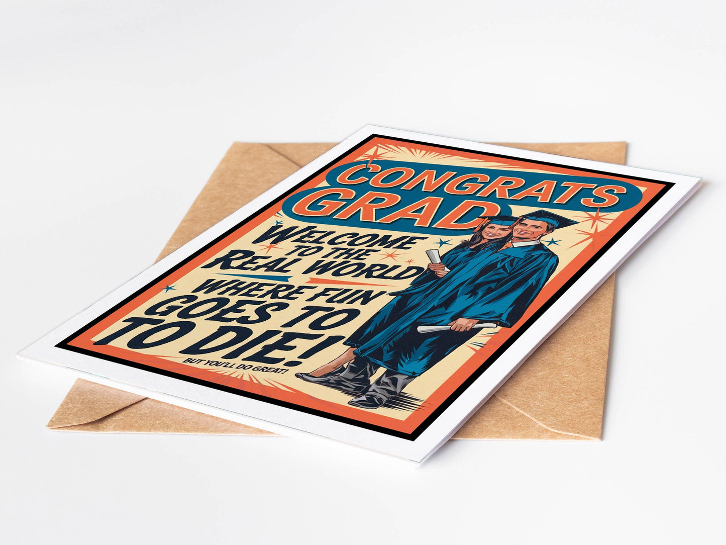 "Welcome to the Real World Graduation Card