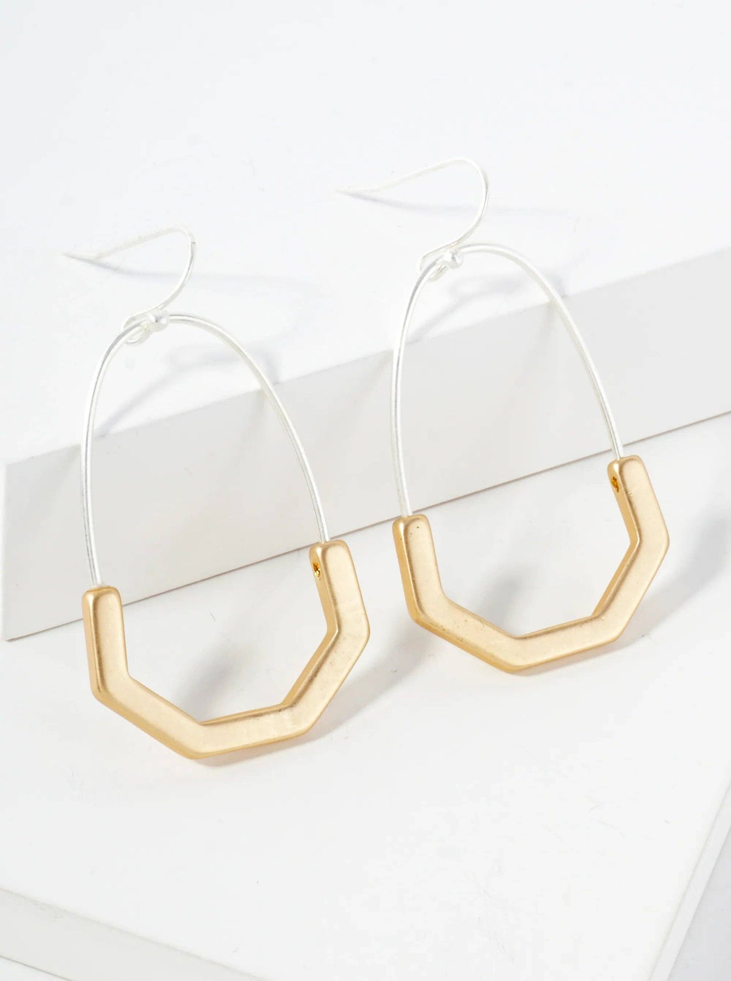 Matte Gold Lightweight Geometric Metal Earrings