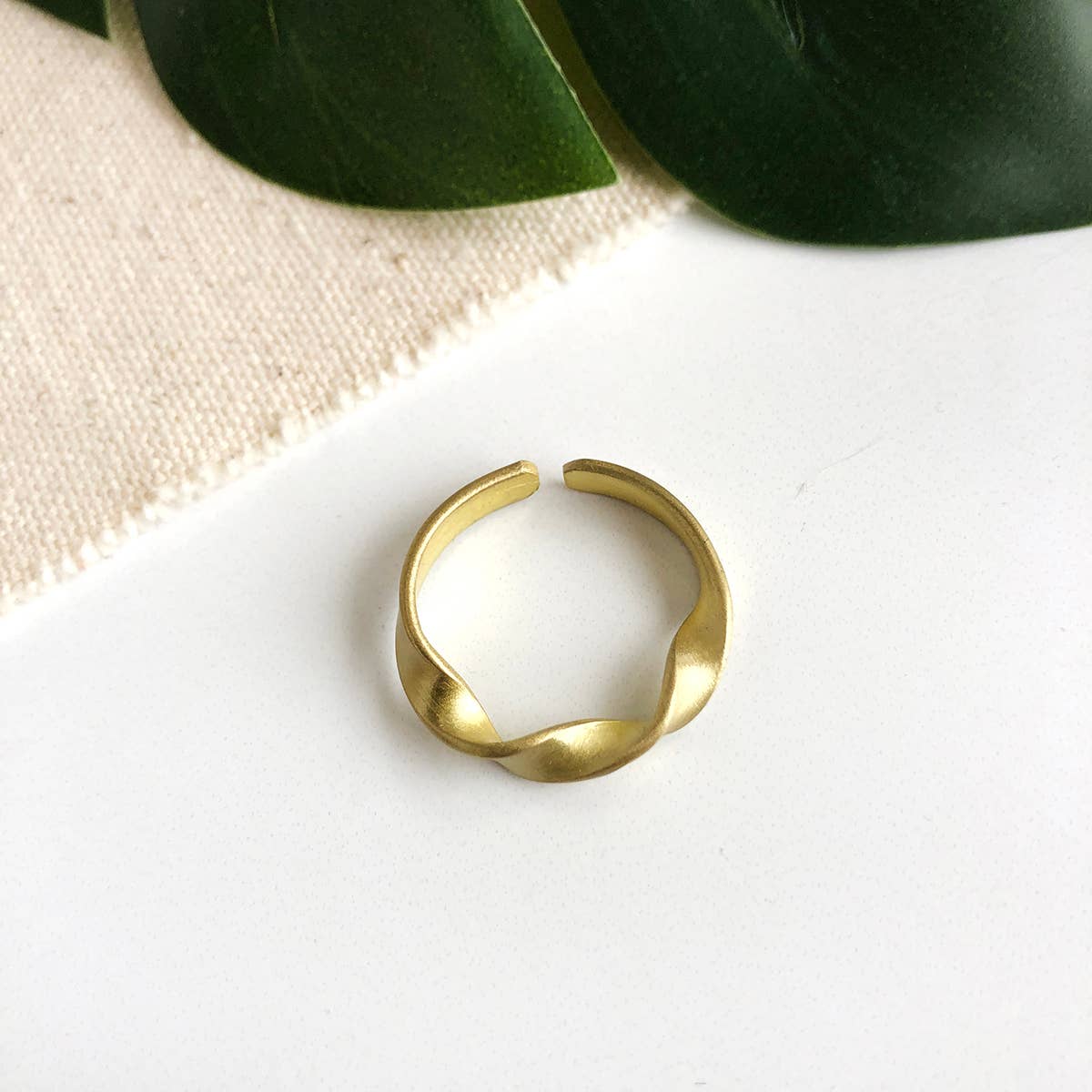 Fair Trade: Matte Gold Triple Twist Ring