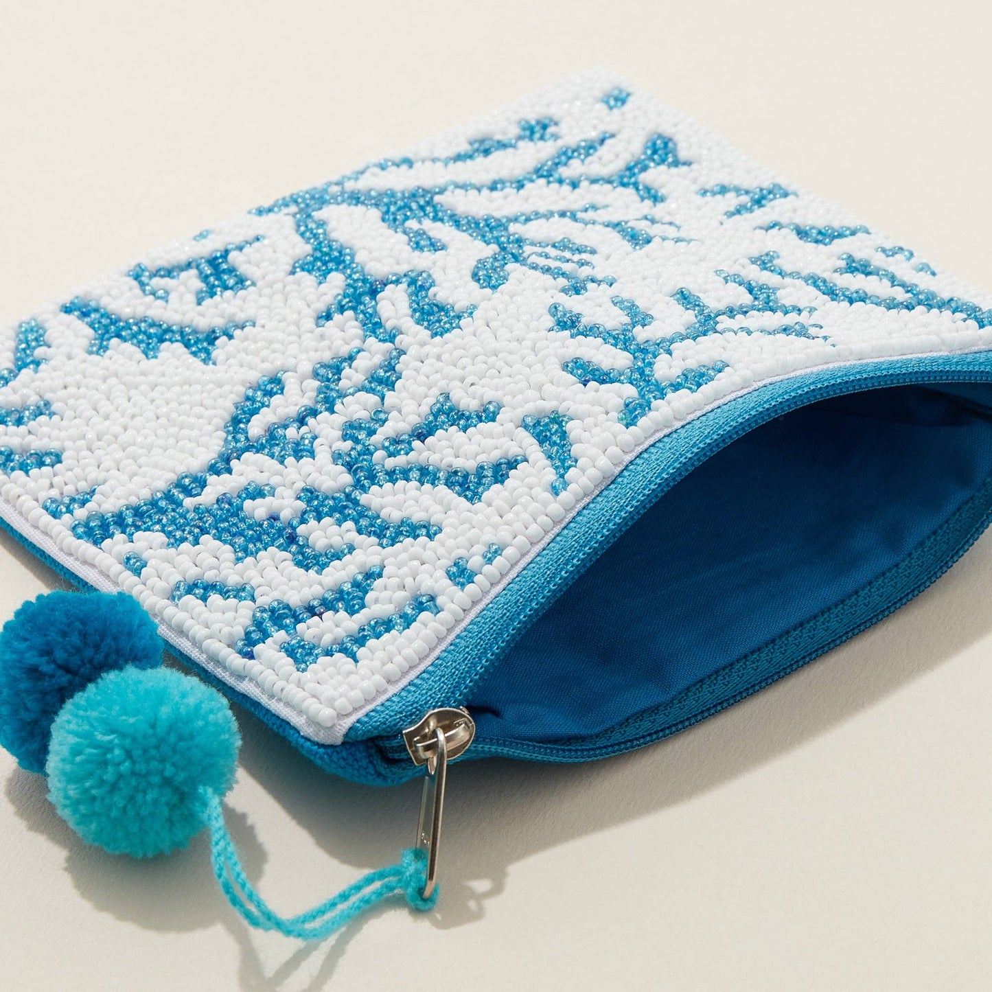 Blue Beaded Coral Reef Pouch