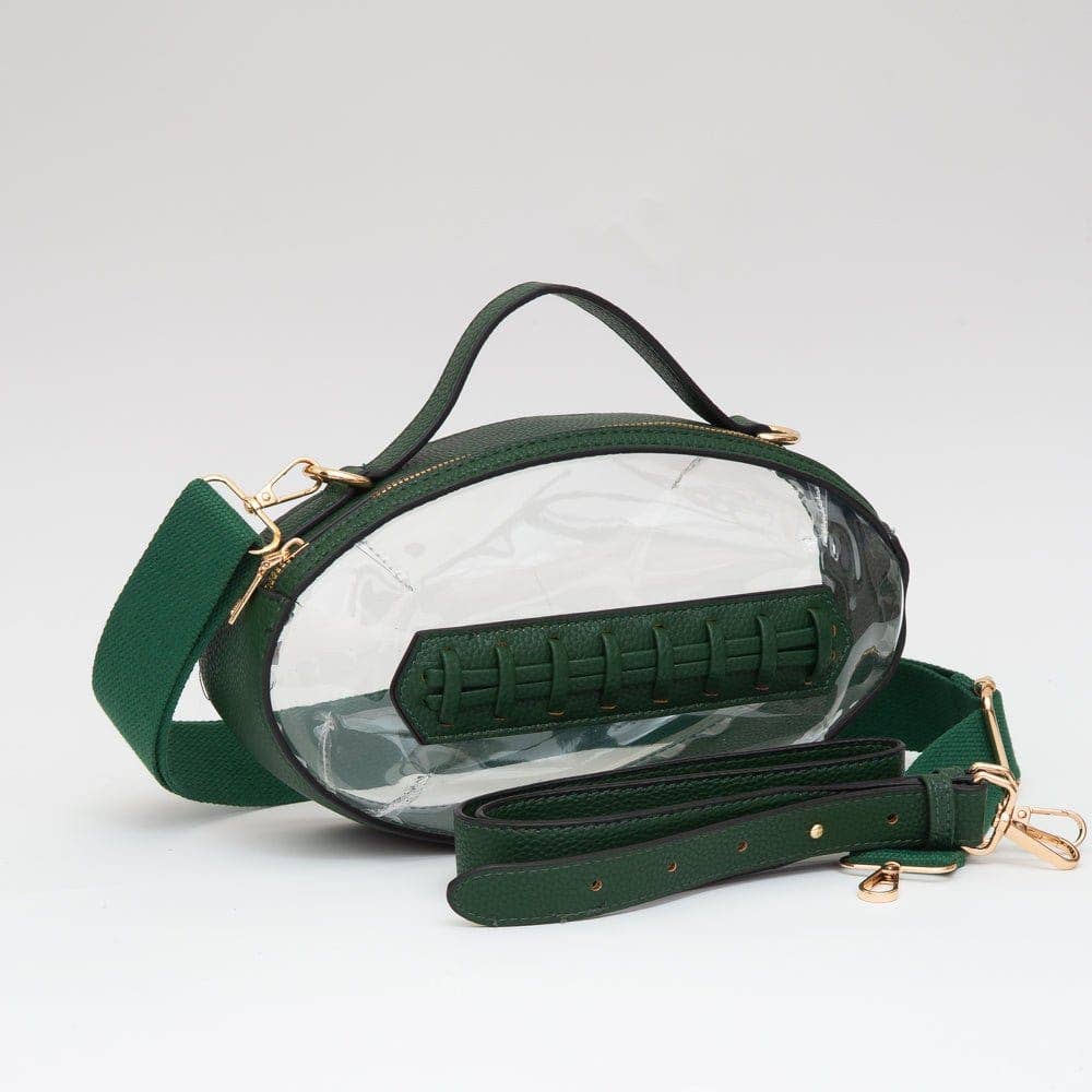Black Clear Gameday Football Stitch Detail Crossbody Bag