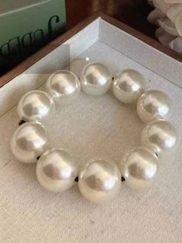 Faux Pearl Beaded Stretch Elastic Ponytail Holder