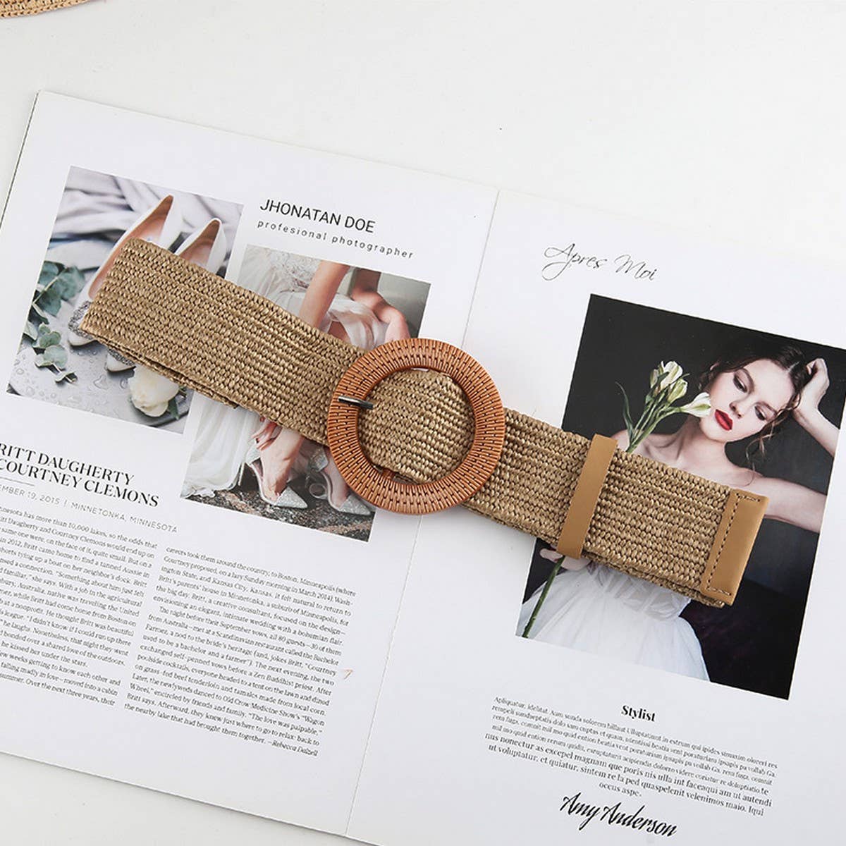 Khaki Vingtage Braided Round Buckle Belt