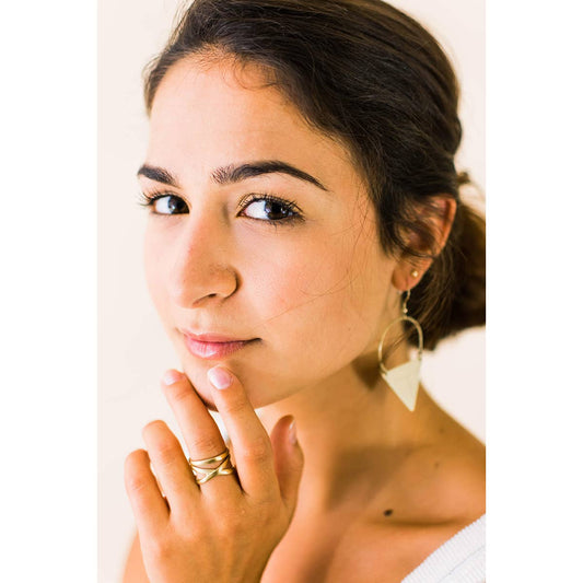 Fair Trade: Matte Gold Linear X Ring