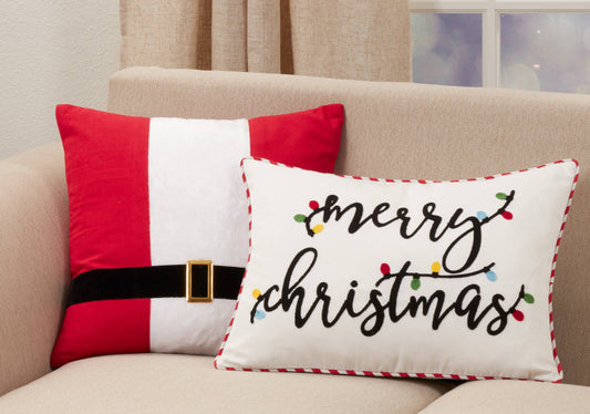 Throw Pillow With Merry Christmas Design: 14"x20"