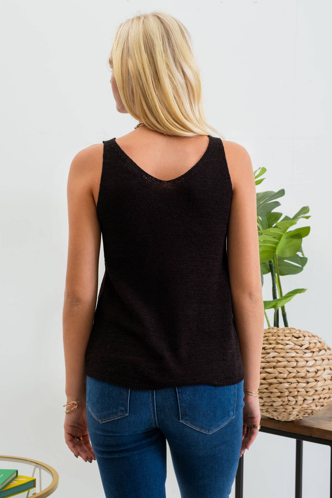 Black Knit Tank Top