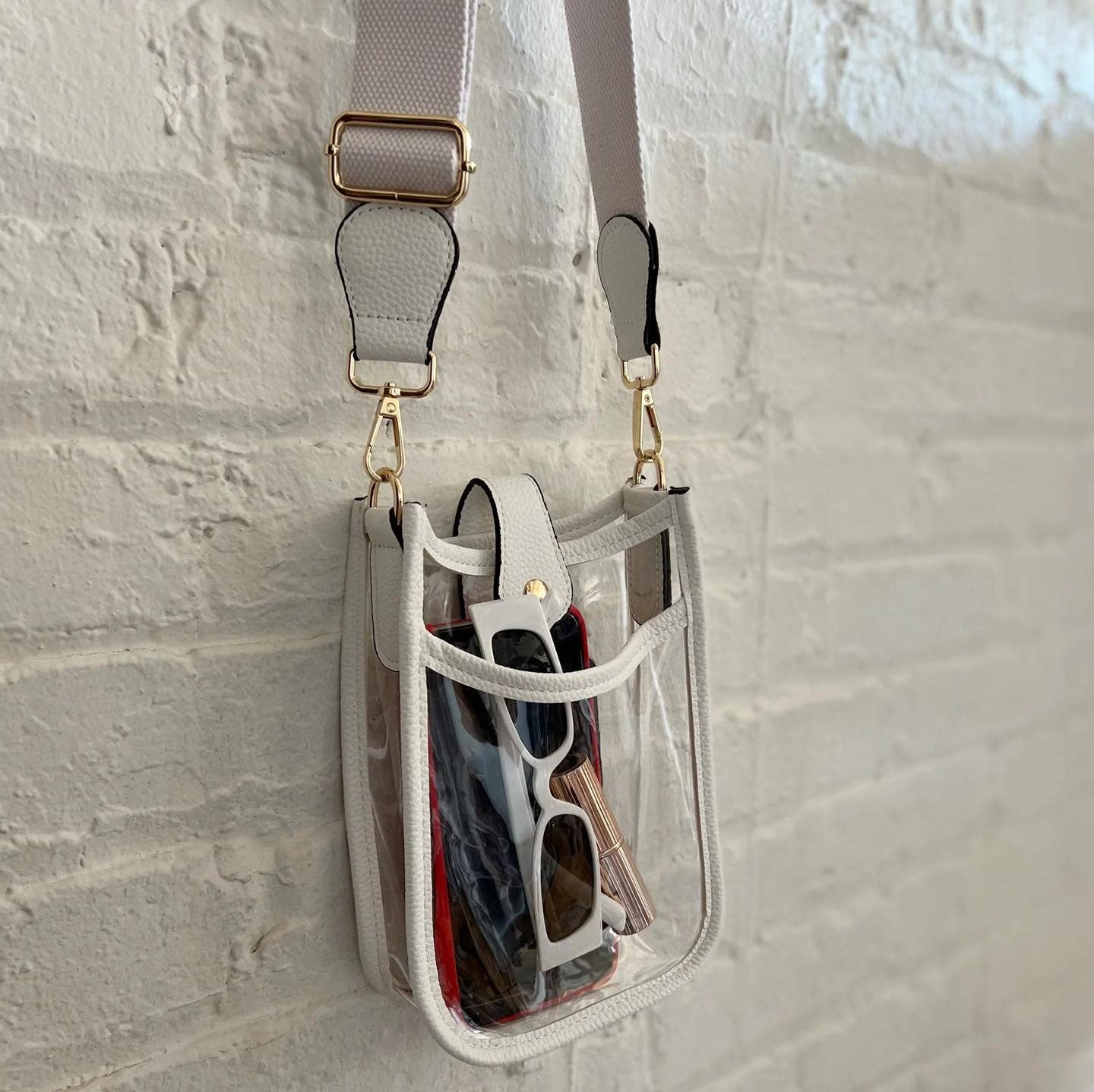 Mustard Game Day Mini Clear Crossbody Bag