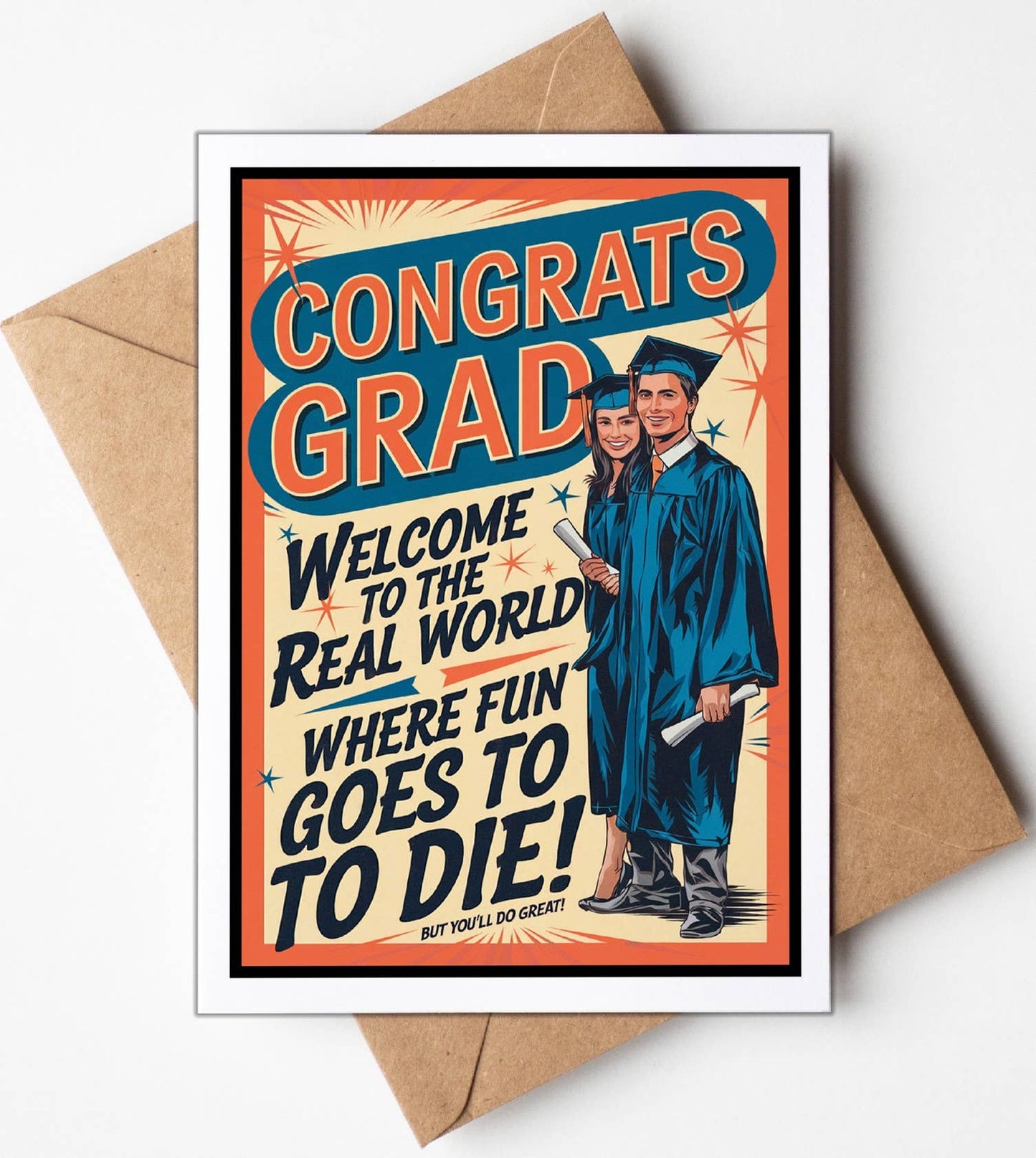 "Welcome to the Real World Graduation Card