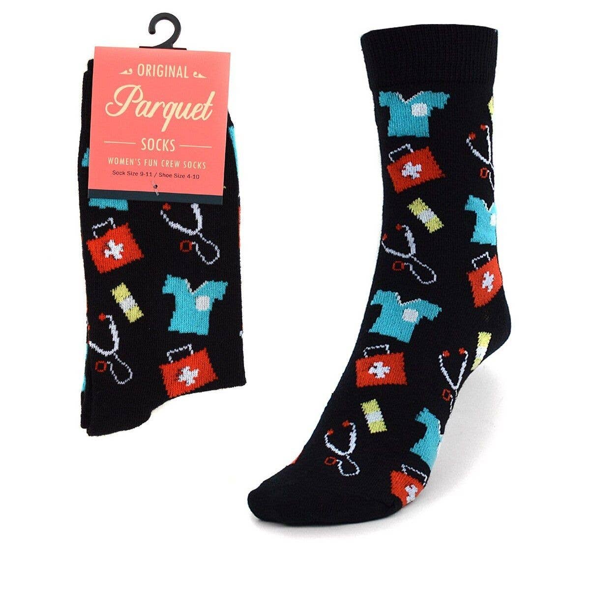Women's Doctor/Nurse Pattern Novelty Socks: 1 Piece