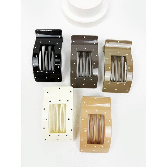 Neutral Tone Rectangle Shape Flat Hair Clip