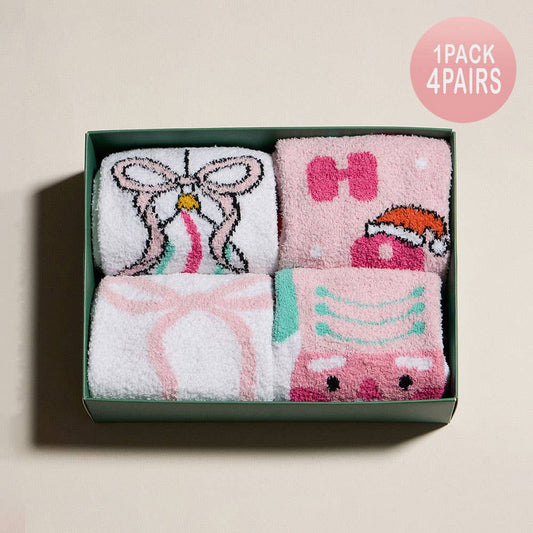 Christmas Bows Gift Socks Set