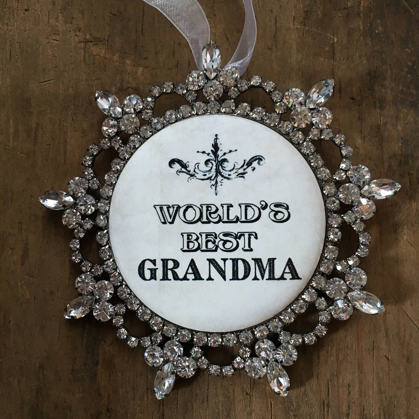 "World's Best Grandma" Rhinestone Ornament