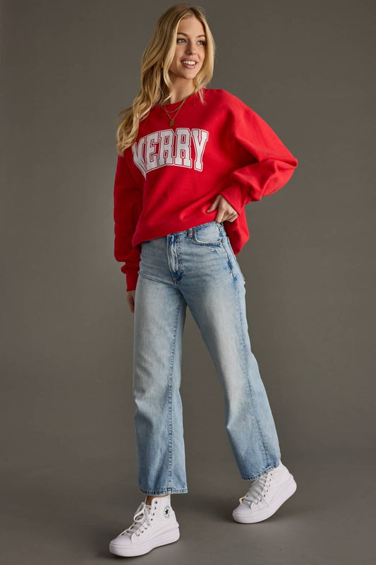 Red Merry Sweatshirt