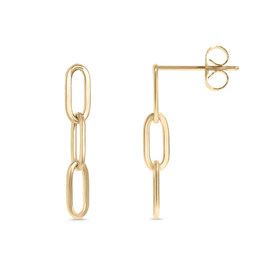 Gold Stainless Steel Paperclip Earrings