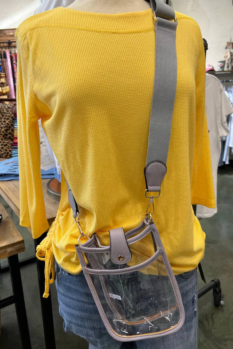 Mustard Game Day Mini Clear Crossbody Bag