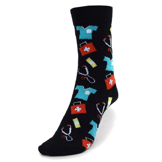 Women's Doctor/Nurse Pattern Novelty Socks: 1 Piece
