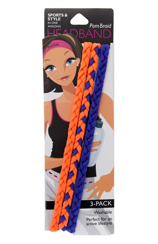Orange & Blue Braid Headband Set