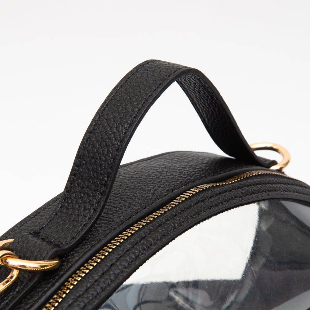 Black Clear Gameday Football Stitch Detail Crossbody Bag