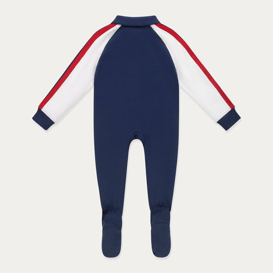 Baby Boy Cotton Polo Footed Pajamas