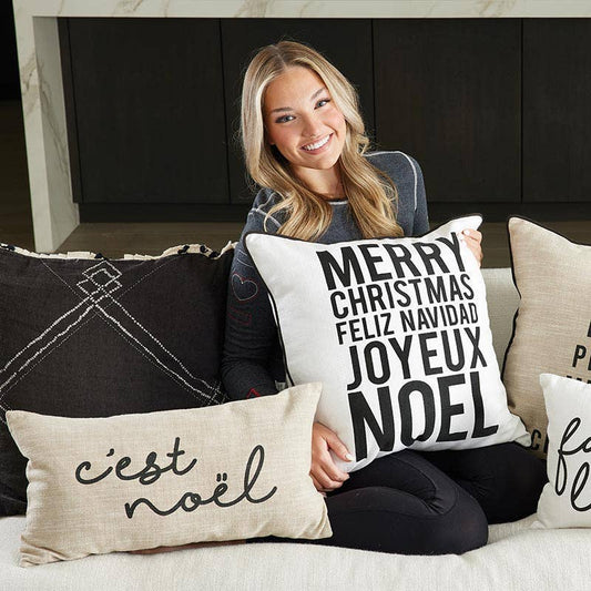 Merry Christmas Holiday Throw Pillow