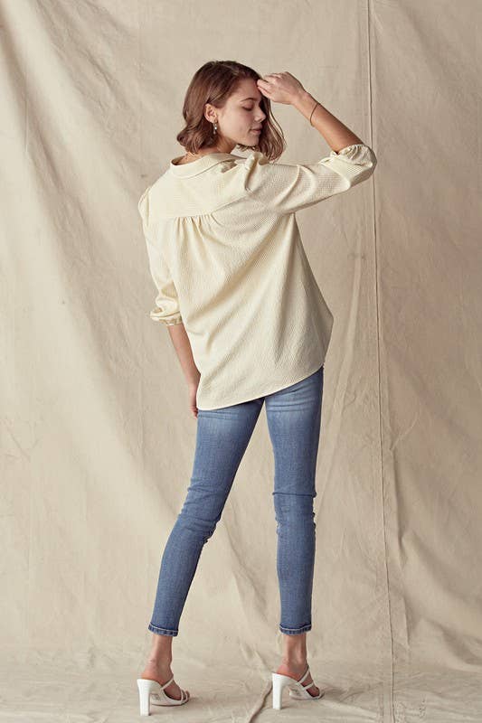 Light Mustard Pinstripe Poet Shirt