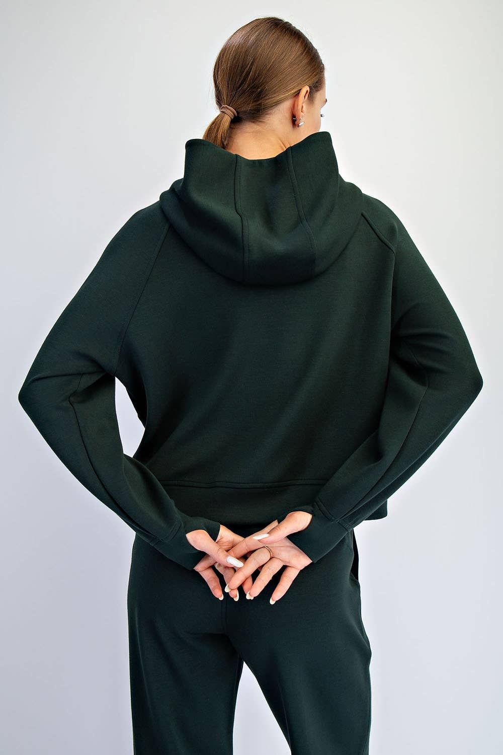 Black Modal Scuba Quarter Zip Hoodie