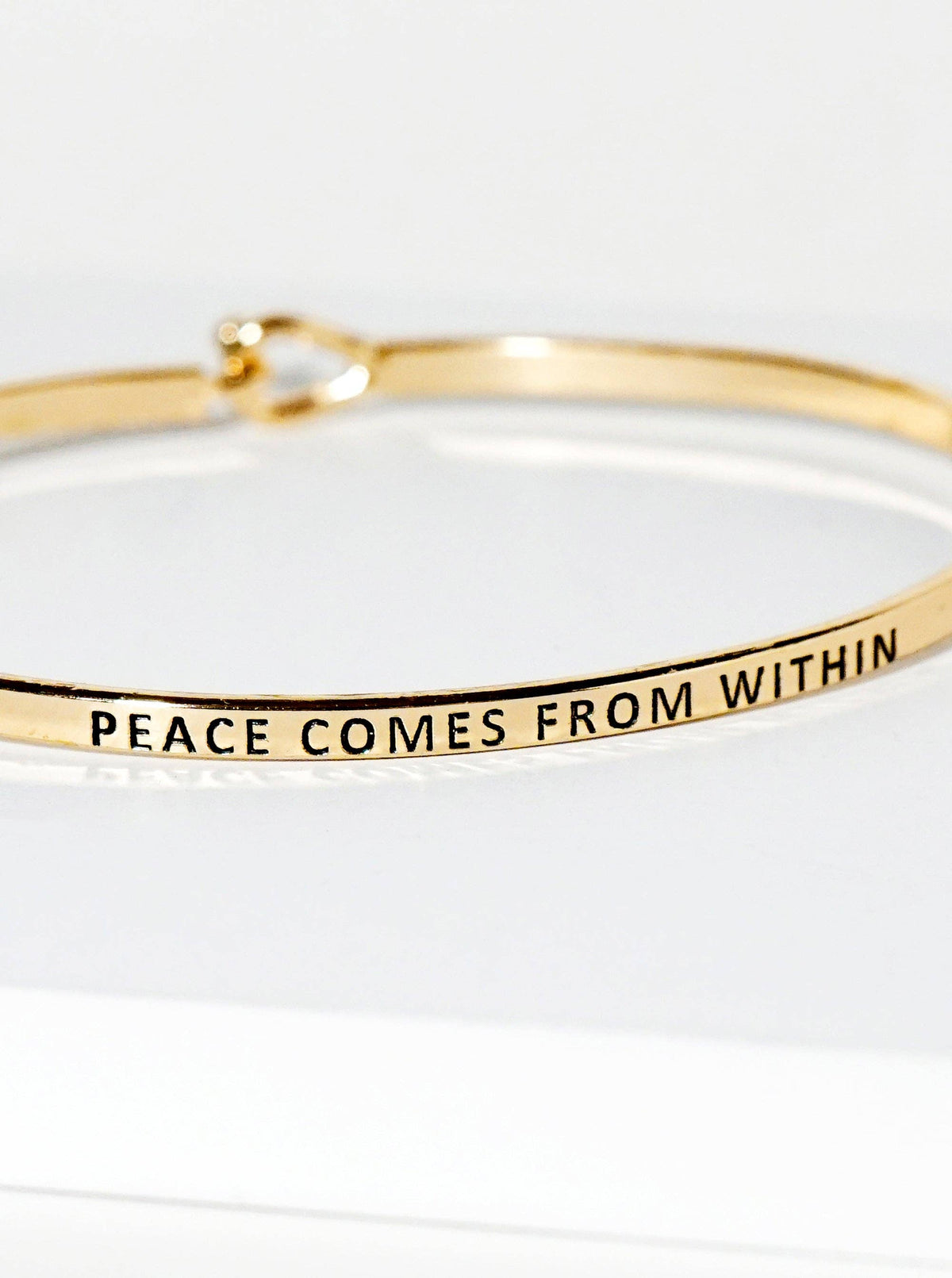 Gold "Peace From Within" Inspirational Bracelet