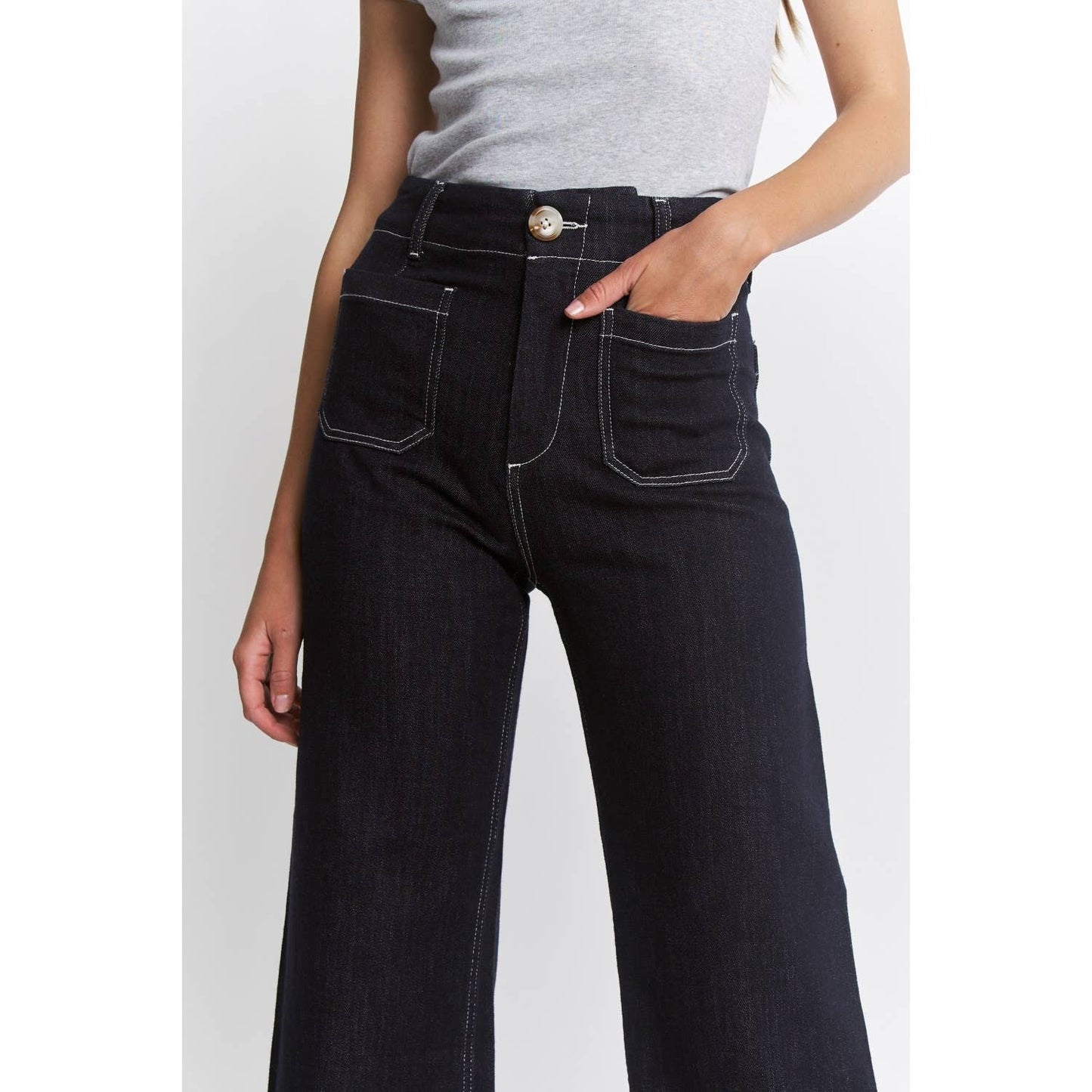 Mica Deep Cove Suiper High Rise Wide Leg Cropped