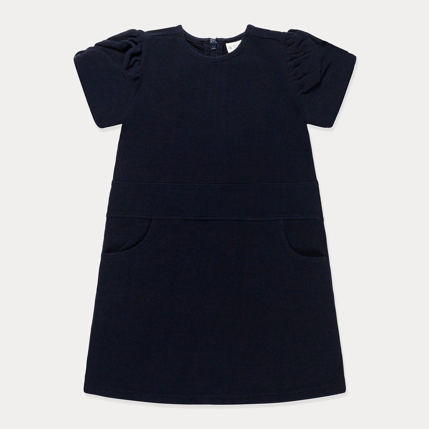 Dark Navy Ottoman Knit Heavy Ribbed Cotton Dress