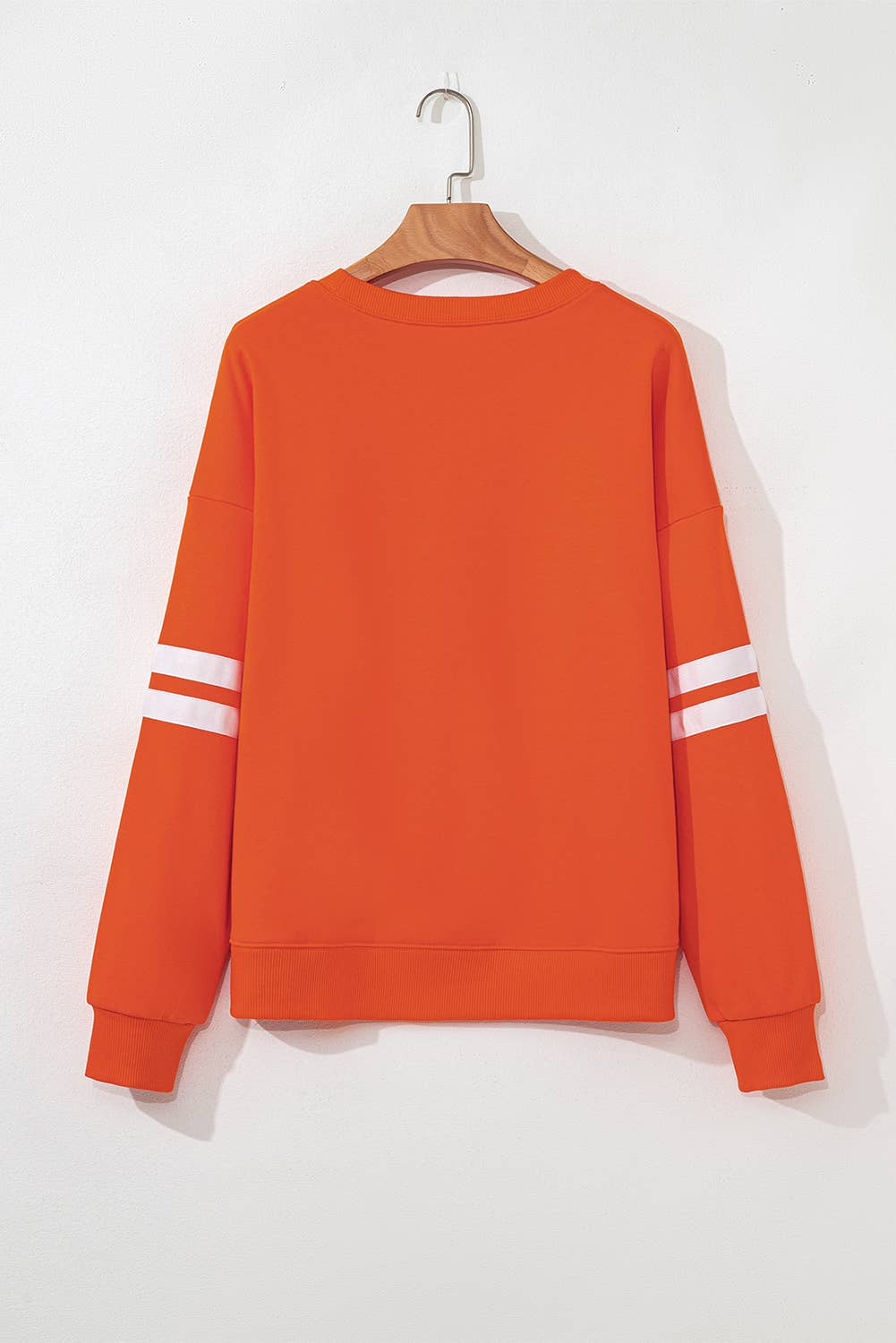 Orange Varsity Striped Drop Shoulder Oversized Sweatshirt