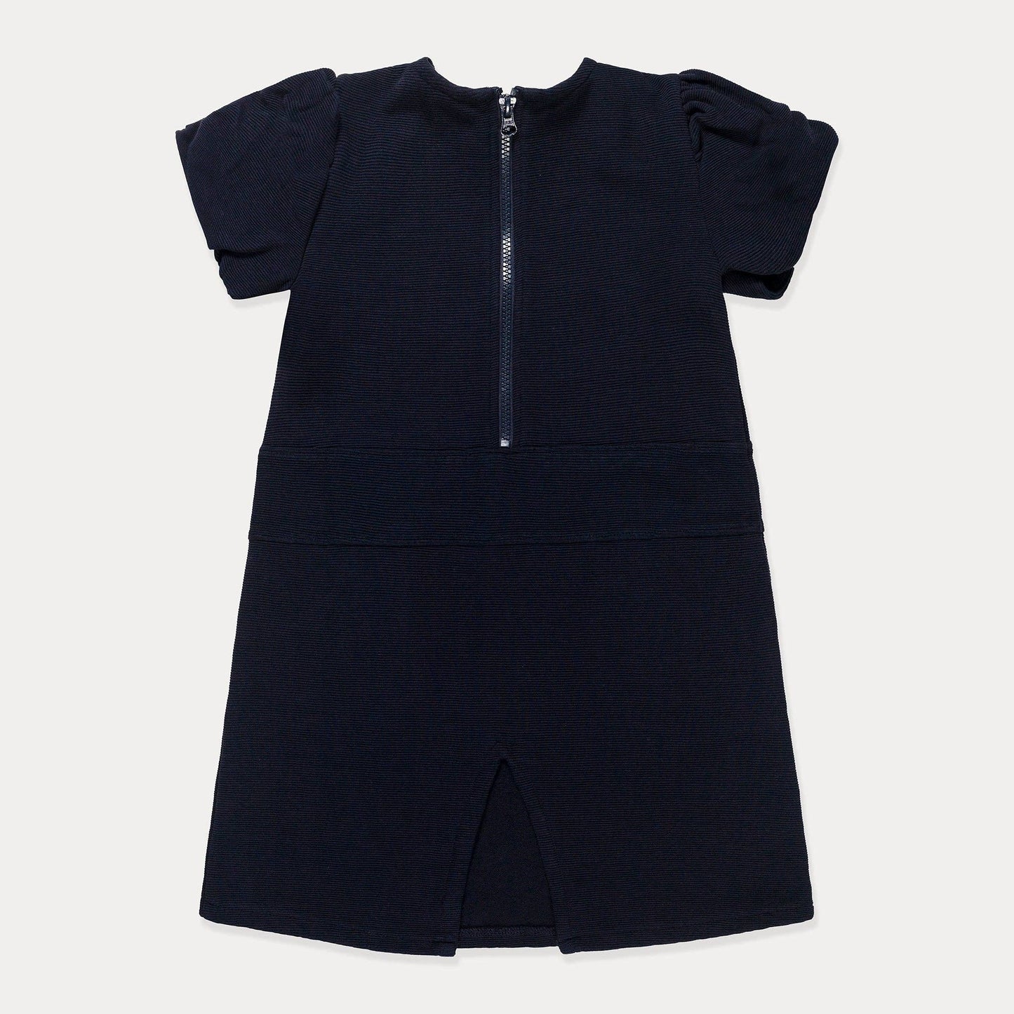 Dark Navy Ottoman Knit Heavy Ribbed Cotton Dress