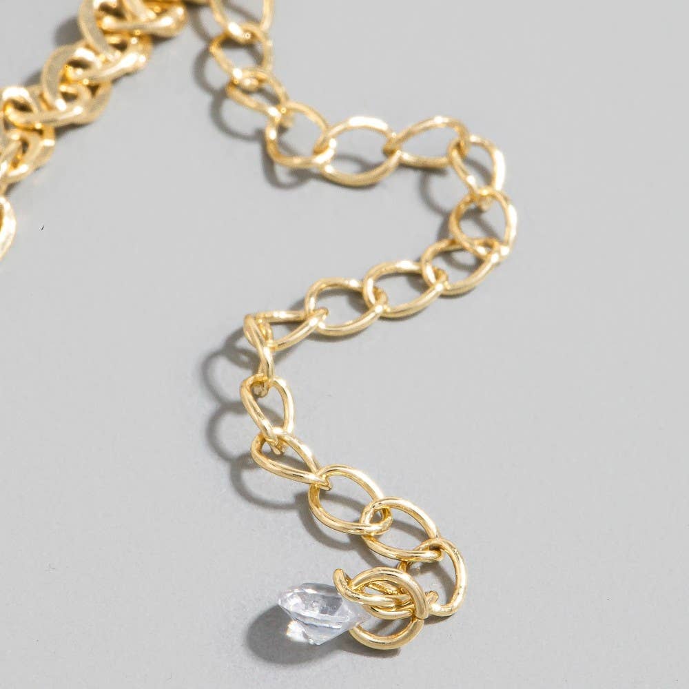 Heart Pearl Bows And Pearl Charms Chain Necklace