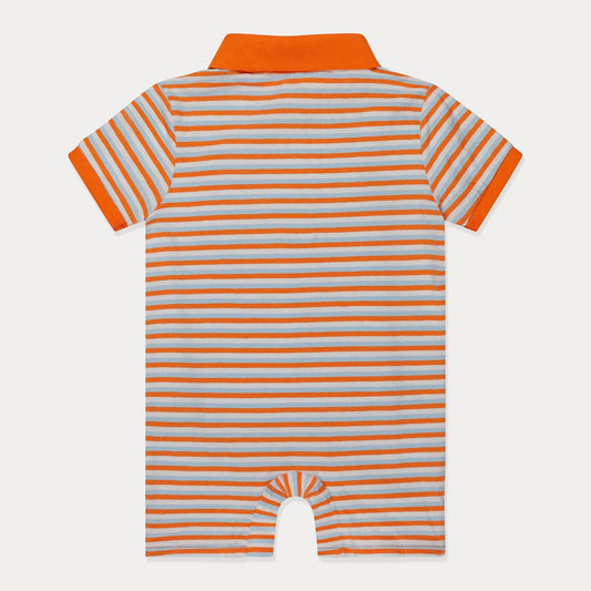Orange Stripes Baby Romper