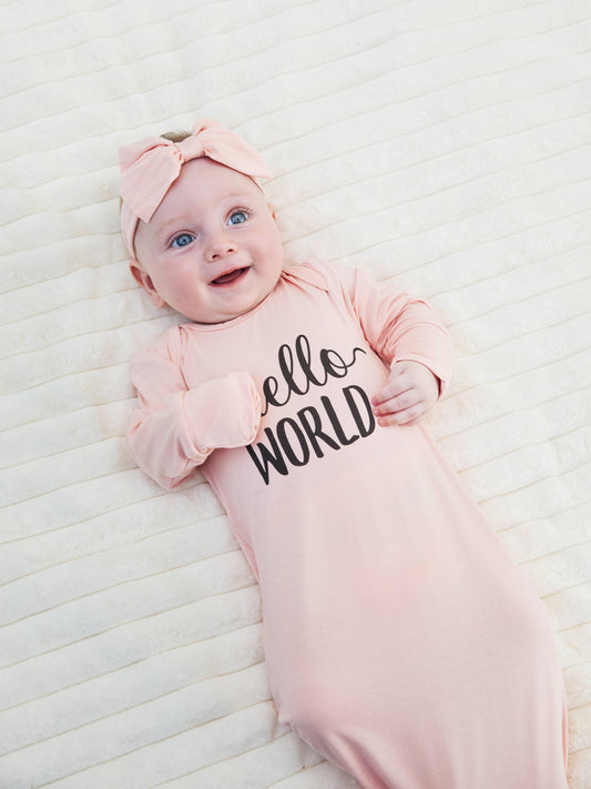 Baby / Girl Bamboo Sleeping Bag with Headband: Pink / 3-6 Months