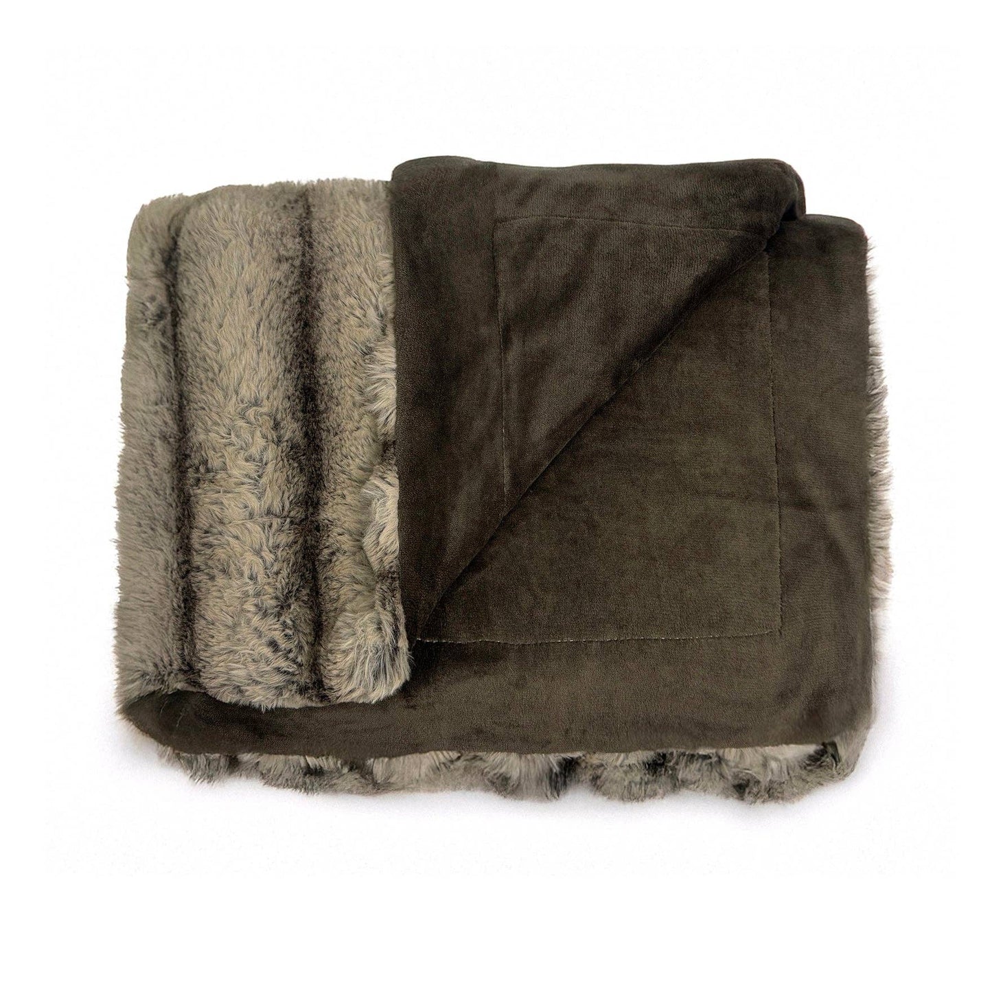Brown Ultra Soft Faux Rabbit Fur Throw Blanket
