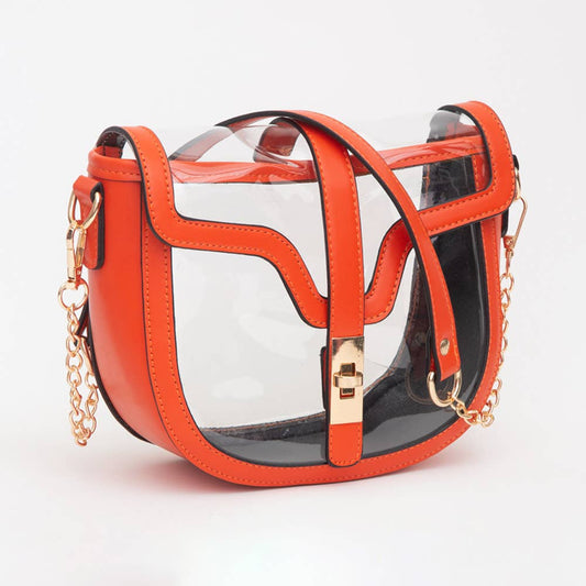 Clear Transparent Saddle Bag
: Orange