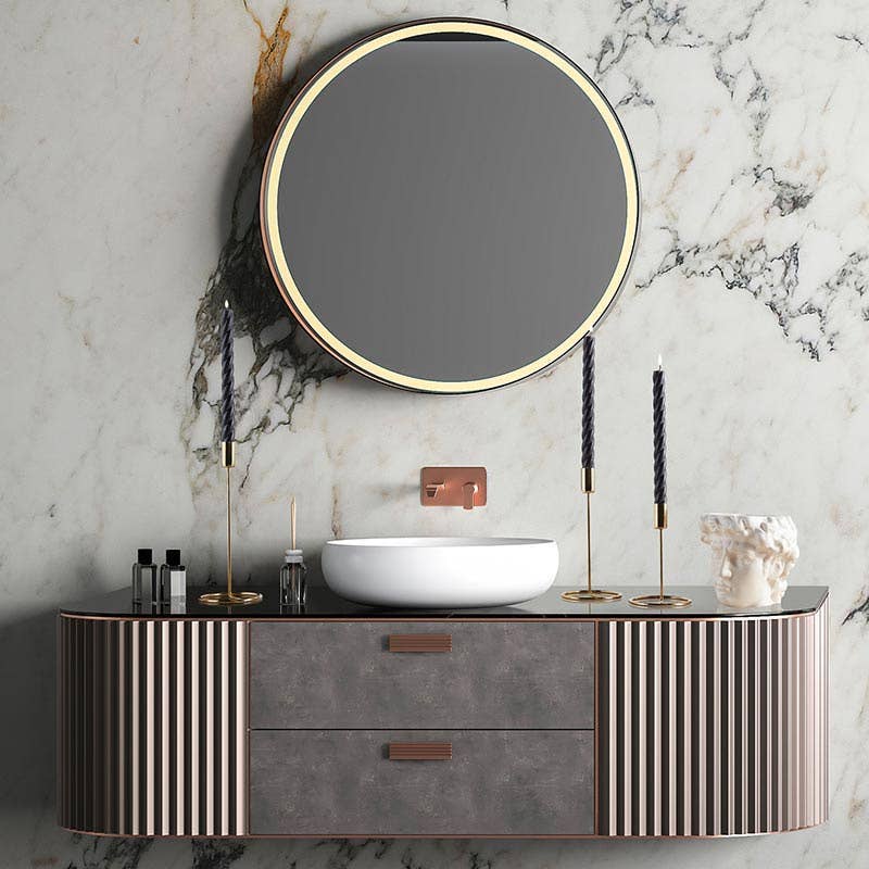 Modern Brass Candleholder - Medium