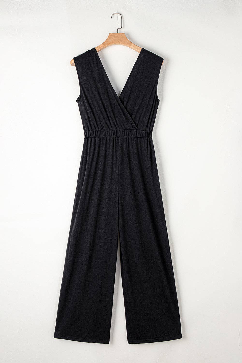 SALE Wide Leg Backless Jumpsuit: Black