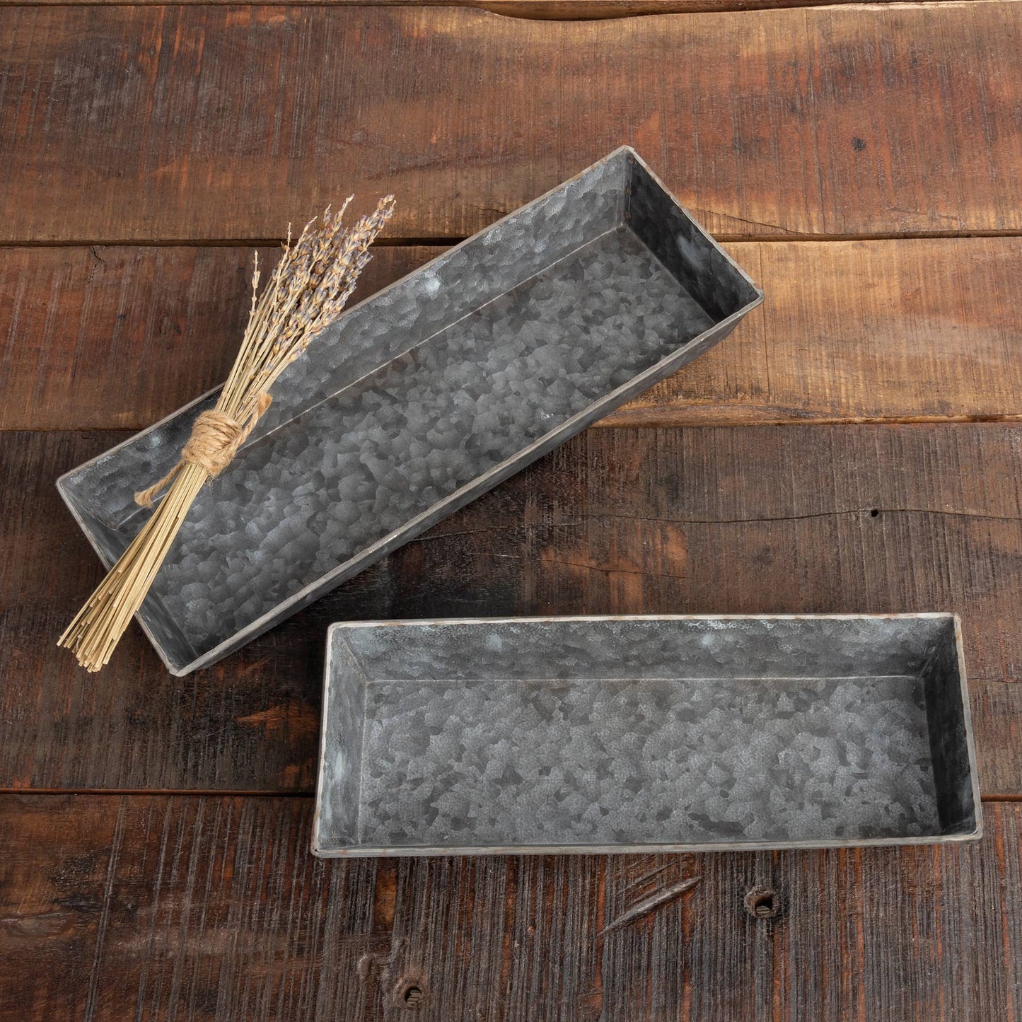 Rectangular Galvanized Tray Set